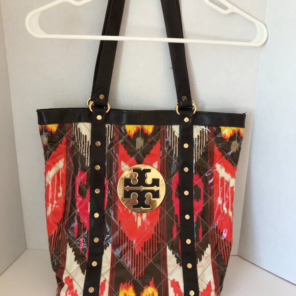 Vintage Tory Burch Coated Canvas Tote - Picture 2 of 6